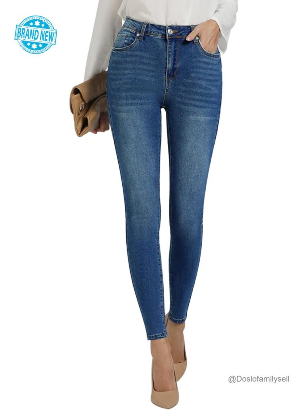 High Waist Skinny Jeans Stretchy Denim Jeggings Slim Fit Trousers